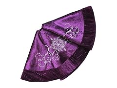 Purple Velvet Christmas Tree Skirt with 