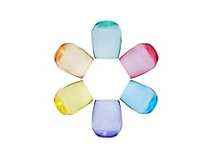 InSol Set of 6 Colored Wine Glasses