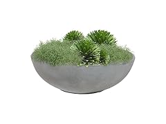 Sunnydaze Percival 20.75" Shallow Outdoor Planter Bowl - Gray
