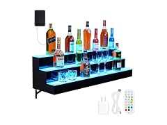 30'' LED Lighted Liquor Bottle Shelf, 3 Tier