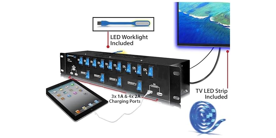 Technical Pro PS9U Rack Mount Power Supply with 5V Trinidad and Tobago