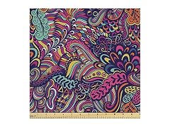Ambesonne Psychedelic Fabric by The Yard