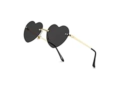 SUNBSR Rimless Heart Sunglasses