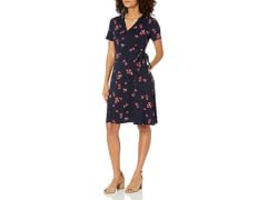 Amazon Essentials Women (L) Dress Navy Red Tossed