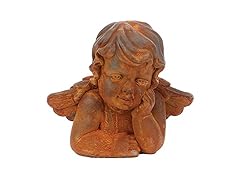 Skalny Cement & Fiberglass Angel Statue, 8.75" x 4.75" x 8.25"