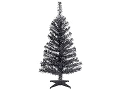 National Tree Company 3 ft. Tinsel Collection Black Tree