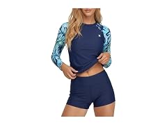 Hurley Womens 2Pc Rash Guard & Shorts