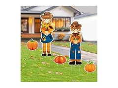 Lecheme Fall Yard Signs 5 PCS Scarecrow