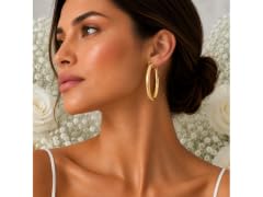 Saffron 18K Gold Plated Classic Round Hoop Earrings