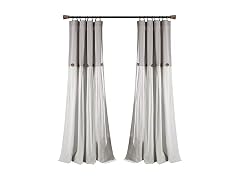 Lush Decor Linen Button Window Curtain