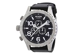Nixon Chronograph A124000 Men's Black Leather Watch