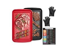 FIRERIOT BBQ Tray Set w/ Heat Resistant Gloves