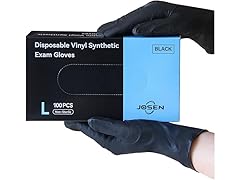 Josen SYN-BLK 100pcs Black Nitrile-Vinyl Gloves