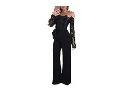 Aro Lora (XXL) Women's Off Shoulder Jumpsuit Black