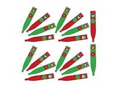 Red & Green Plastic Holiday Kazoos, 4.5" (18 Pcs)