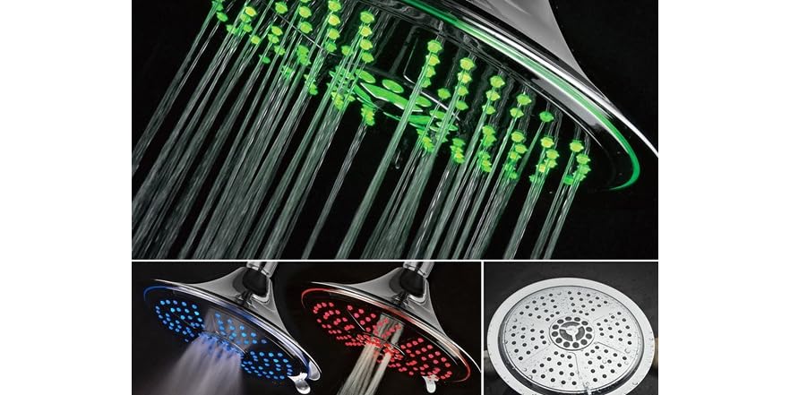 HotelSpa 8-in 5-Setting Rainfall LED Shower Head