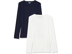 Amazon Essentials Women's Rib Knit Crew Neck Top
