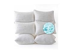 Clara Clark Memory Foam Pillows 6 Pack, Queen
