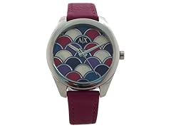Armani Exchange AX5523 Geo Purple Leather Watch