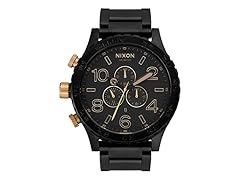 Nixon Chronograph Men's Matte Black/Gold Watch