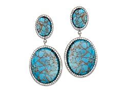18K Plated Turquoise & Copper Earrings