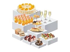 8Pcs Acrylic Display Risers Hollow Cube Food Stands