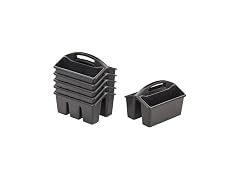 ECR4Kids 4-Compartment Small Storage Caddy Organizer, 6-Pack, Black