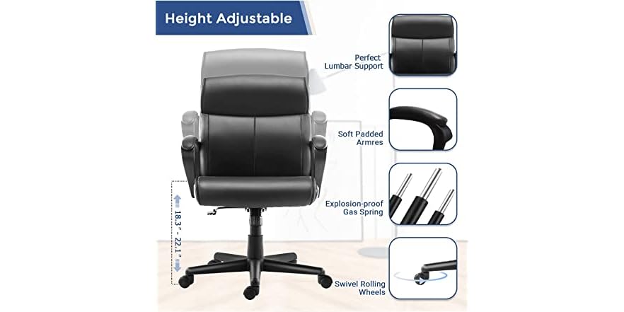 Adjustable Office Chair w Lumbar Support