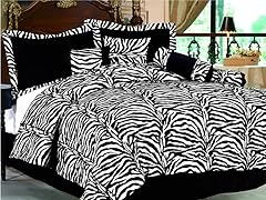 Zebra 7-pc Comforter Set - Black - 2 Sizes