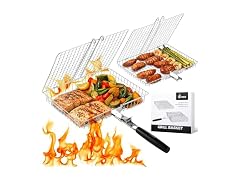 PitInnov Stainless Grill Baskets, 2-Pack