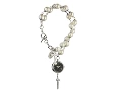 Tavan Rosary Ladies Watch, White/Silver