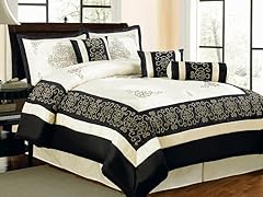 Nikita 7pc Comforter Set - Black - 2 Sizes