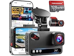 4K+4K Dash Cam Front and Rear | 128GB SD