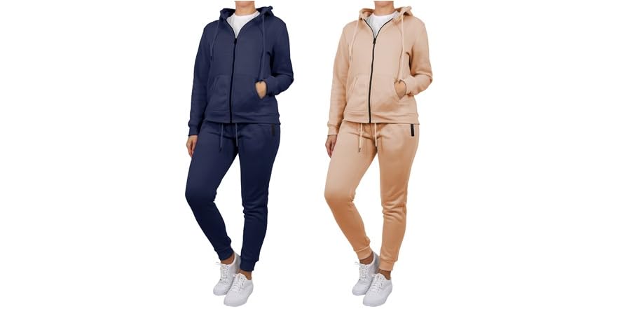 Women Red Fleece HOPE Zipper Sweatshirt With Joggers