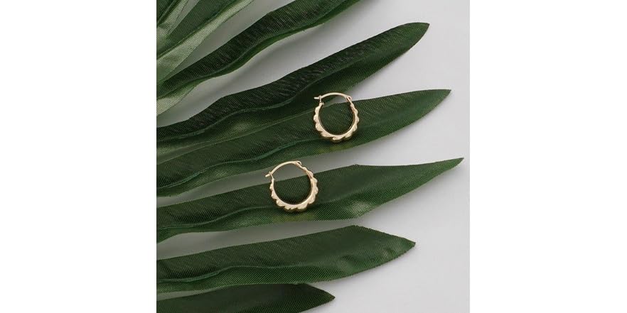 14K Gold Graduating Braid French Lock Hoop Earrings – Handmade Women's Jewelry, Nickel-Free