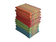 Simpli-Magic Kitchen Dish Towels,  Salsa Stripe, 8 Pack