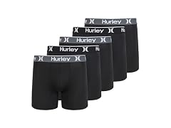 Hurley Men's 5 Pack Solid Boxer Briefs