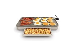 bella 12" x 22" Electric Griddle with Warming Tray