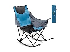 SUNNYFEEL Blue Rocking Camping Chair 500lbs