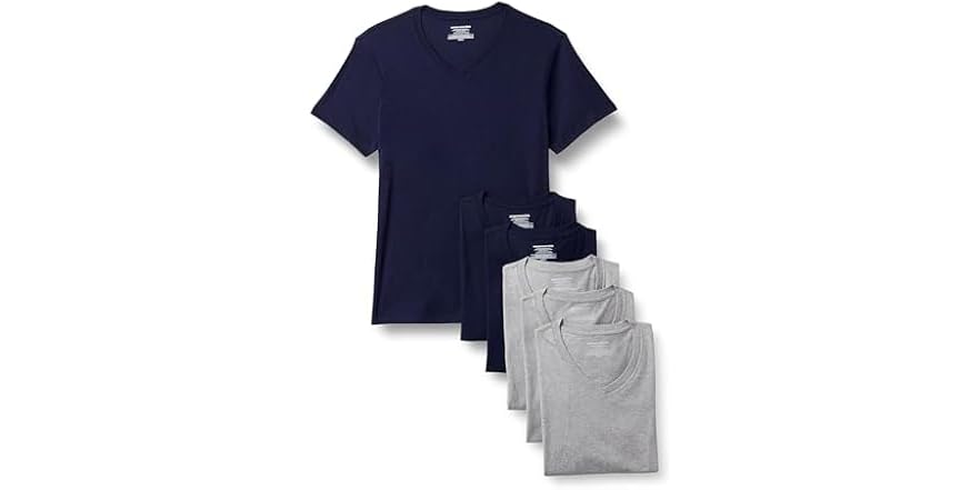 Amazon Essentials Men’s V-Neck T-Shirts Deal: $5.99 at Amazon