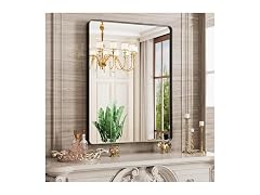 JISOSO 24x32 Inch Bathroom Mirror Black