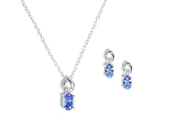 Genuine Tanzanite & Diamond Accent Pendant/Earring Set