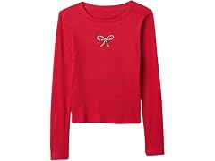 GAP Girls' Long Sleeve Ribbed Henley Top Shirt