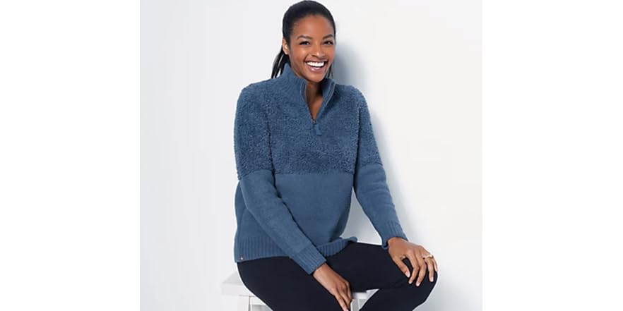 Barefoot Dreams CozyChic Coperta Avvolgente Donna Con Tasche E Polsini – Cinenilla Morbida, Grigio