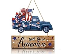 2 Pack Patriotic Wooden Door Signs