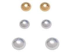 Gold & Silver Ball Set of 3 Stud Earrings