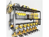 Power Tool Organizer Wall Mount 3 Layers 7 Holders