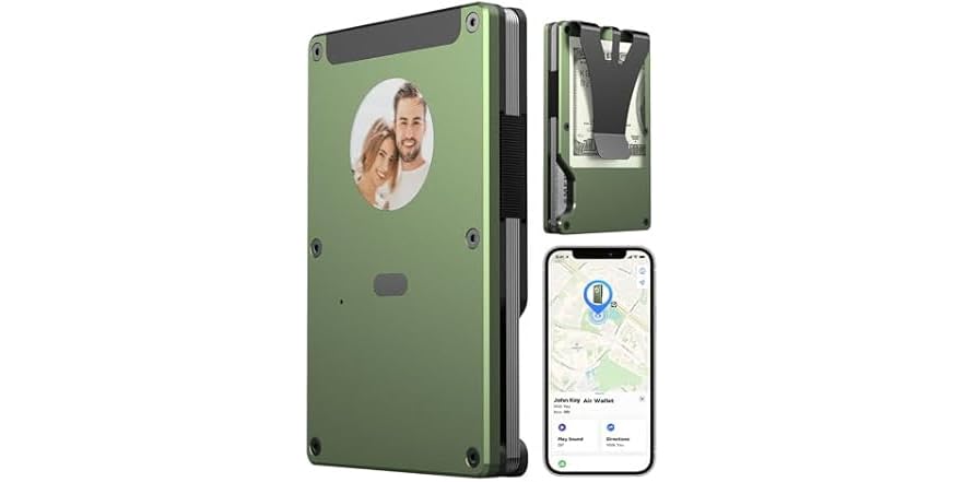 E-ink Air Wallet, Slim Wallet Built in Airtag Chip