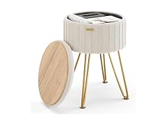 STORAGEBUD Round Ottoman with Storage