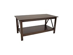 Sunnydaze Dark Wood Coffee Table